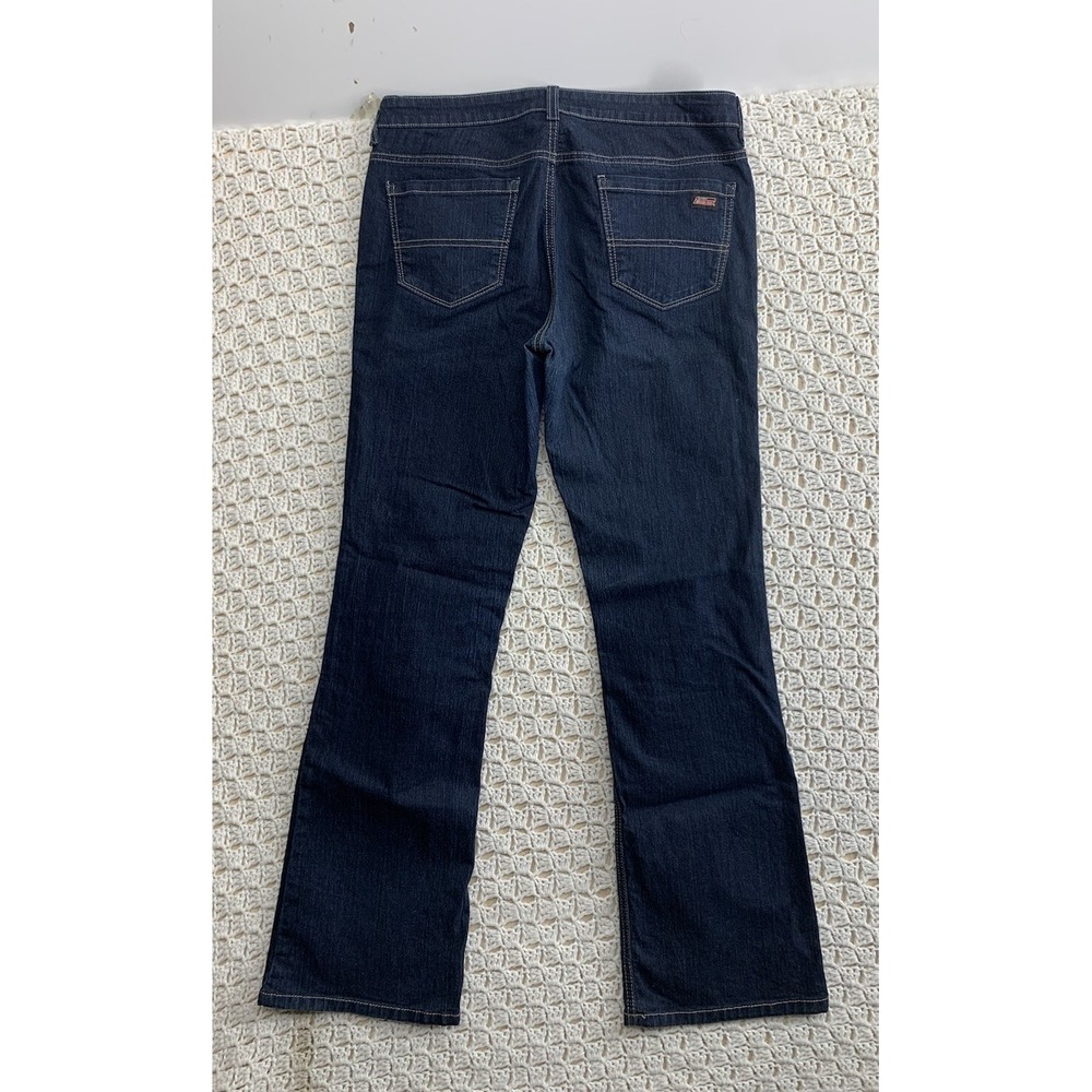 Dickies Genuine Slim Jeans Women 10 Reg‎ Bootcut Dark Blue Denim W32 L31 W847295